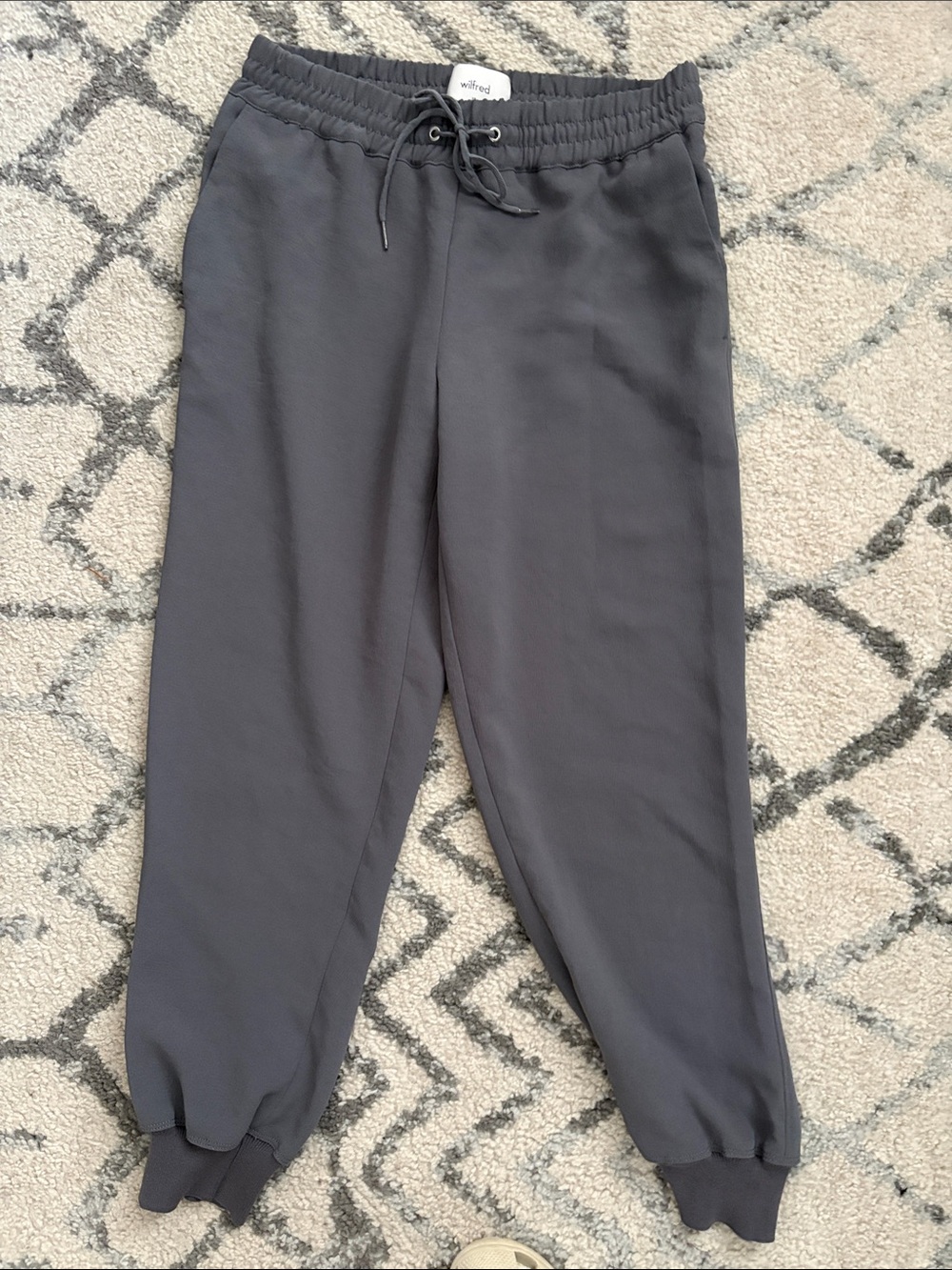 Wilfred Charcoal Drawstring Crepe Pants